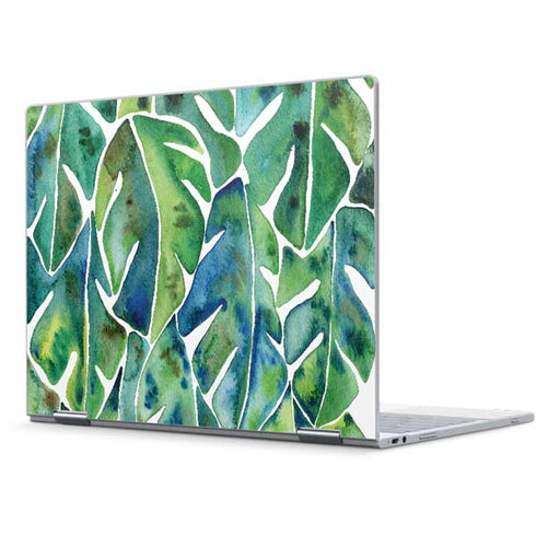 Cat Coq Tropical Leaves Pixelbook Skin